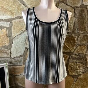 Kasper Striped Knit Tank Top